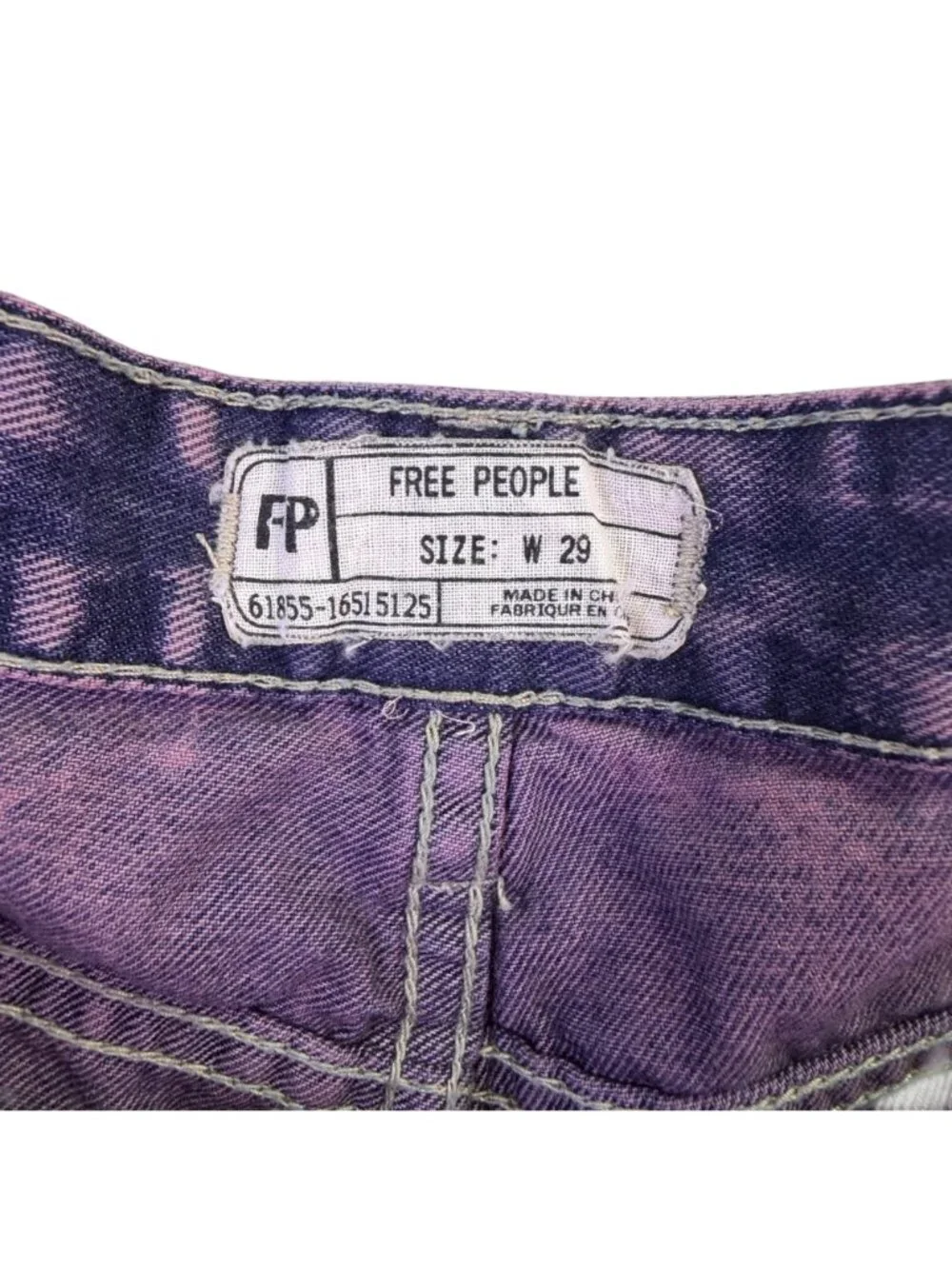Free People Womens Purple Cotton Distressed Frayed Hem Denim Shorts W29